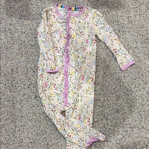 Magnetic Me Floral Ruffle Footed Pajamas in Pink, Yellow, Blue, Green